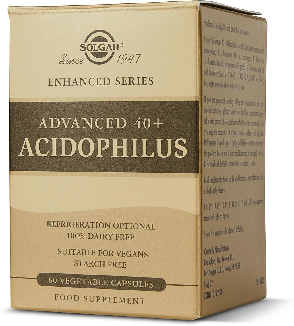 Solgar Advanced 40+ Acidophilus, 60 Cápsulas Vegetales