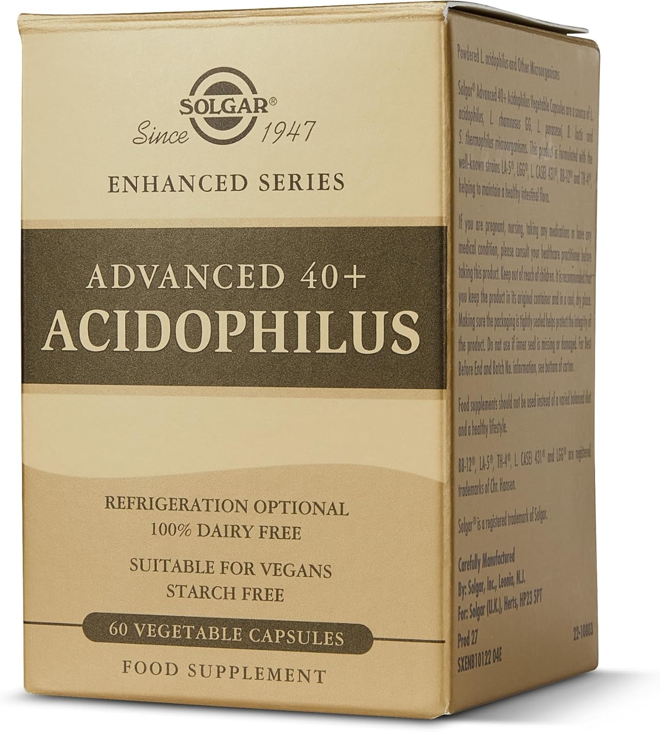 Solgar Advanced 40+ Acidophilus, 60 Cápsulas Vegetales