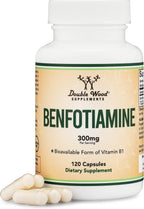Benfotiamina 300mg por dosis (120 cápsulas, 150mg por cápsula) - No Transgénico, Sin Gluten, Vegano - Double Wood