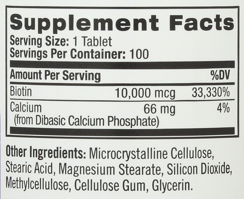 Natrol Biotina 10.000 mcg 100 Comprimidos