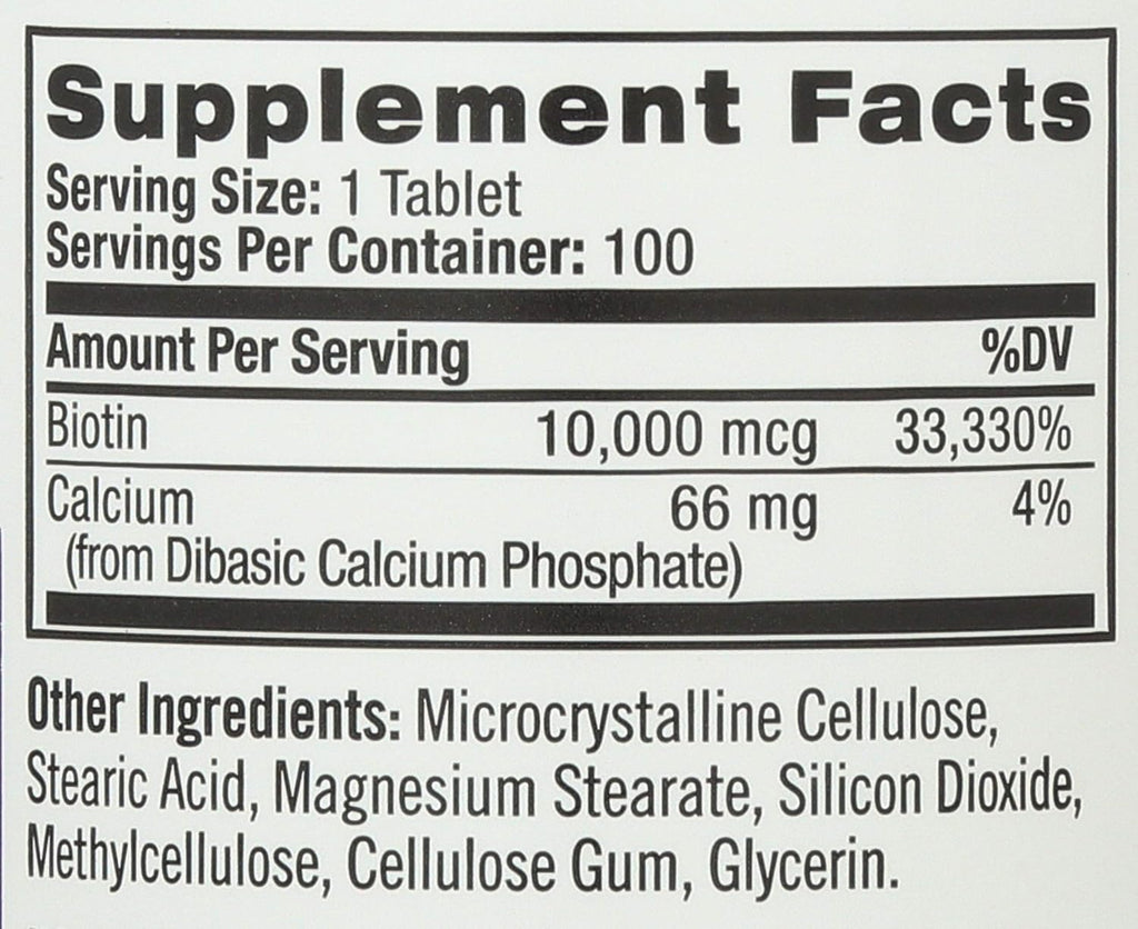 Natrol Biotina Máxima 10000 mcg, 100 comprimidos