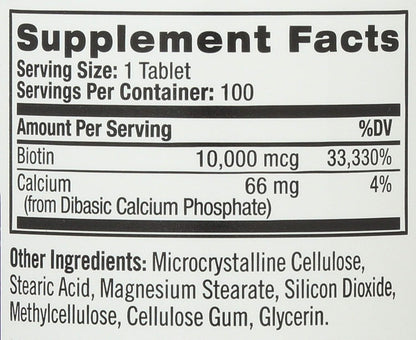 Natrol Biotin Max 10000 mcg, 100 comprimidos – La biotina contribuye al mantenimiento del cabello en condiciones – Image 3