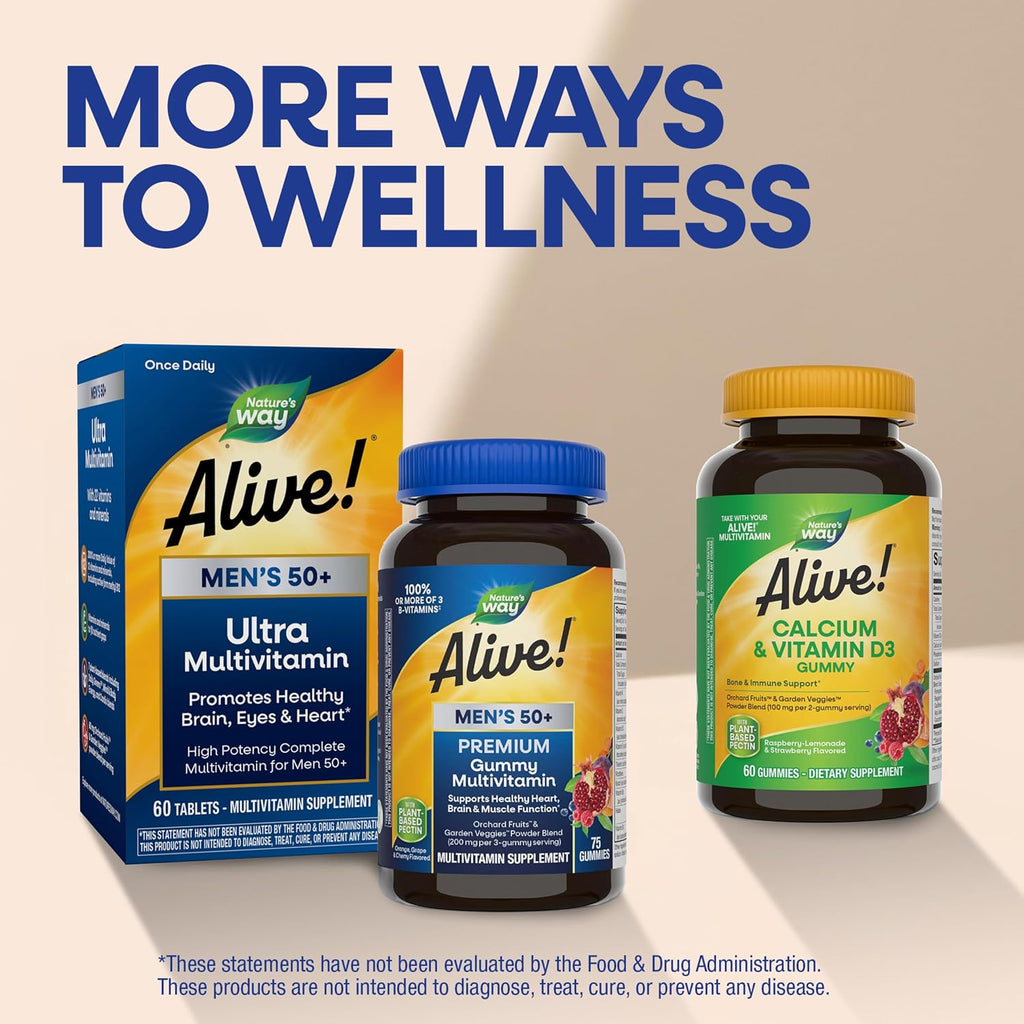 Nature's Way Alive! Gomitas Multivitamínicas Premium para Hombres de 50 Años o Más