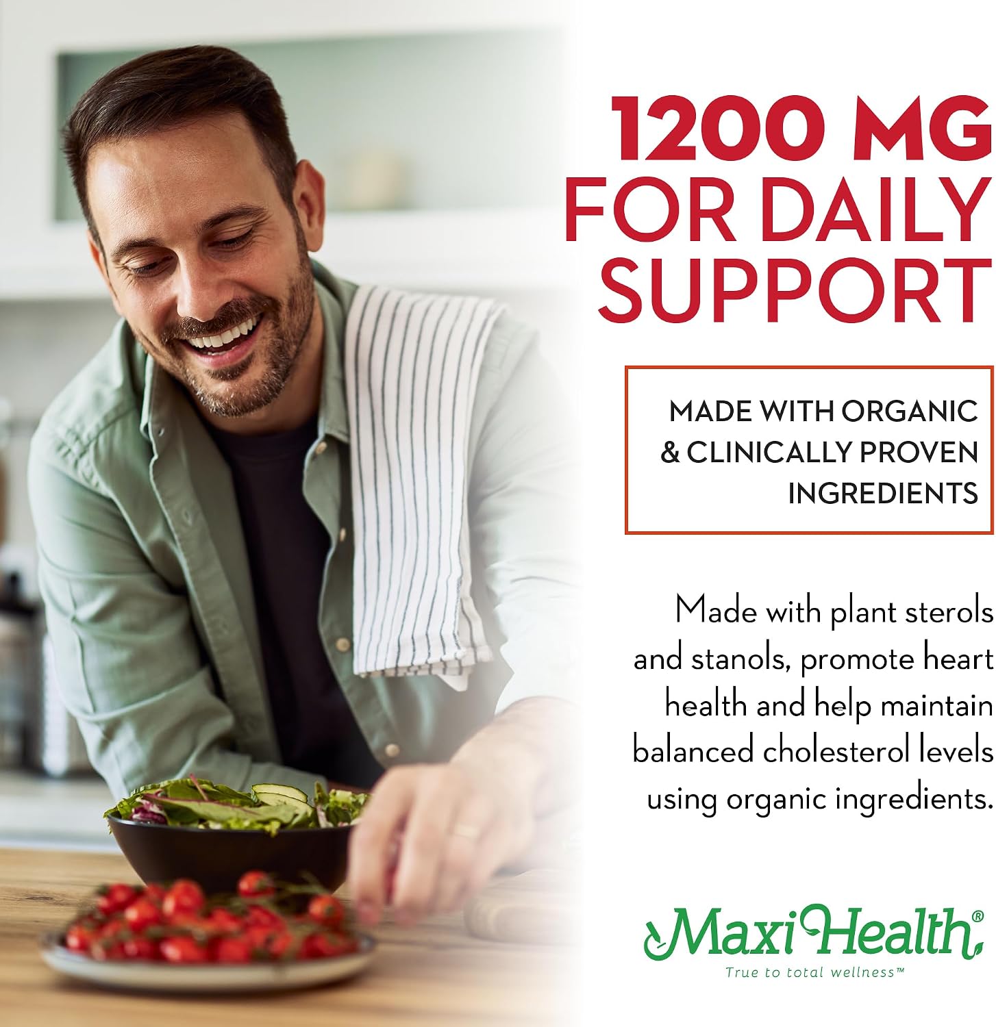 Maxi Health Gominolas de Esteroles Vegetales para el Colesterol – 1200mg de Esteroles y Estanoles – Suplemento Kosher y Sin Gluten – Sabor Naranja (30 unidades)