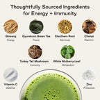 NOOCI Energy + Immunity: Suplemento de energía herbal con ginseng y cola de pavo, 20 sobres