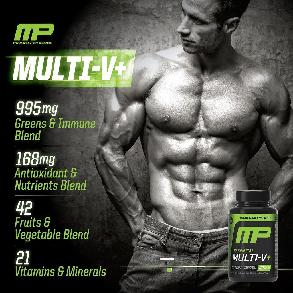 Muscle Pharm Essentials Multi-V+ - Multivitamínico para Deportistas, 90 Comprimidos