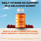 Vitamatic Gominolas de Vitamina D3 (5000 IU) - 60 Gominolas con Sabor Natural a Fresa