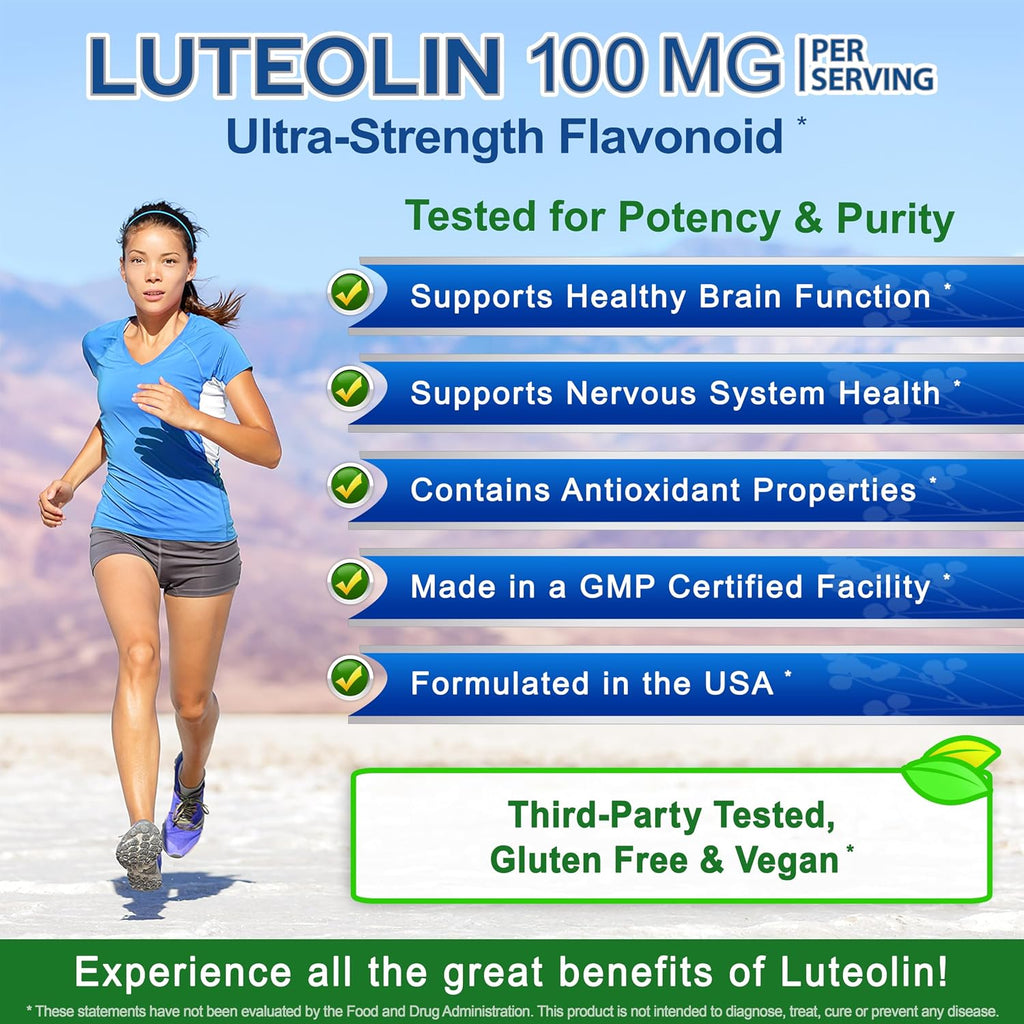 Luteolina 100mg - 120 Cápsulas - Suplemento de Luteolina con Complejo en Polvo