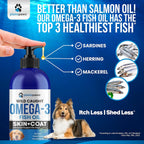 Plano Paws Aceite de Pescado Omega 3 para Perros - Suplemento Líquido de EPA y DHA