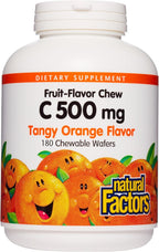 Natural Factors, Chewable Vitamin C for Kids 500 mg, Orange Flavor, 180 Tablets