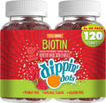 Dippin' Dots - Gominolas de Biotina de Alta Potencia - 5000mcg por Ración (60 Días) Sabor Frambuesa - 2 Paquetes