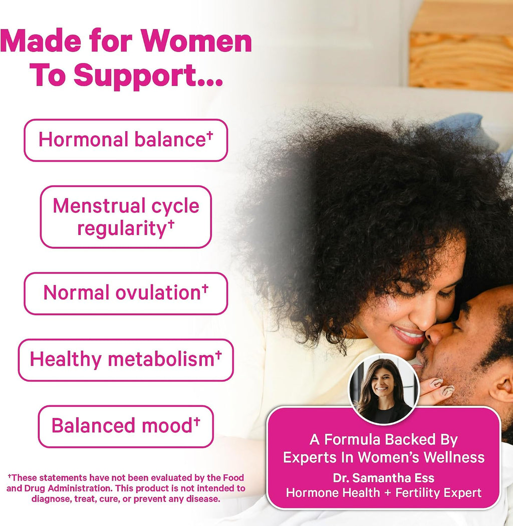 Pink Stork Myo-Inositol y D-Chiro Inositol: Mezcla 3.6:1 para el Equilibrio Hormonal y la Fertilidad - 60 Cápsulas