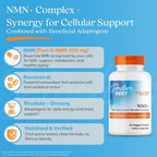Doctor's Best NMN+ Complex - Suplemento con NMN, Resveratrol, Rodiola y Ginseng - 60 Cápsulas Veganas