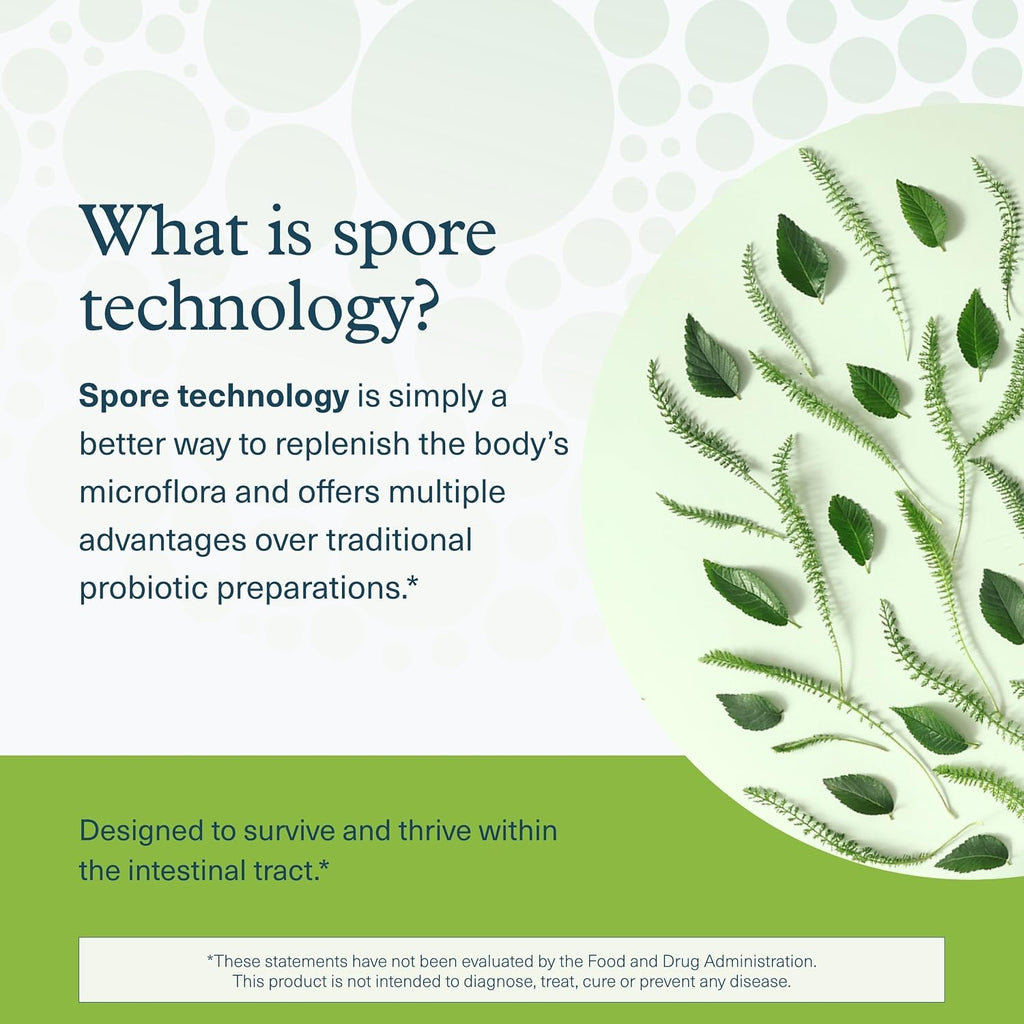 Youtheory Spore Probiotic - Probiótico con Esporas - 6 mil millones UFC - Salud Intestinal - 60 Cápsulas Vegetales