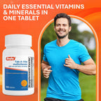 Rugby Tab-A-Vite Multivitamin con Hierro y Betacaroteno - Multivitamínico Diario para Adultos, Apoya la Salud General, Suplemento Multimineral - 100 Comprimidos