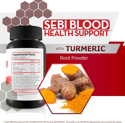 Sebi Blood Health Support - Apoyo para la – Cúrcuma (curcumina): conocida por sus propiedades antioxidantes y – Image 6