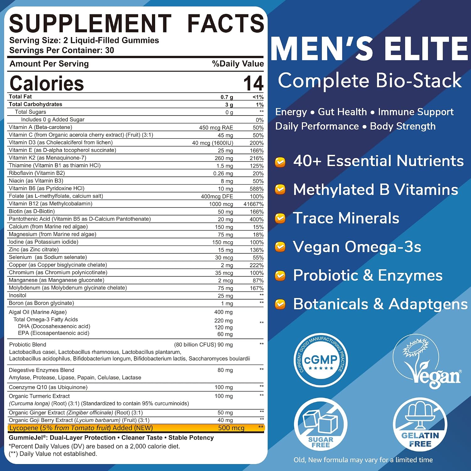 LILICARE Multivitamínico para Hombres Gummies (2 Pack)