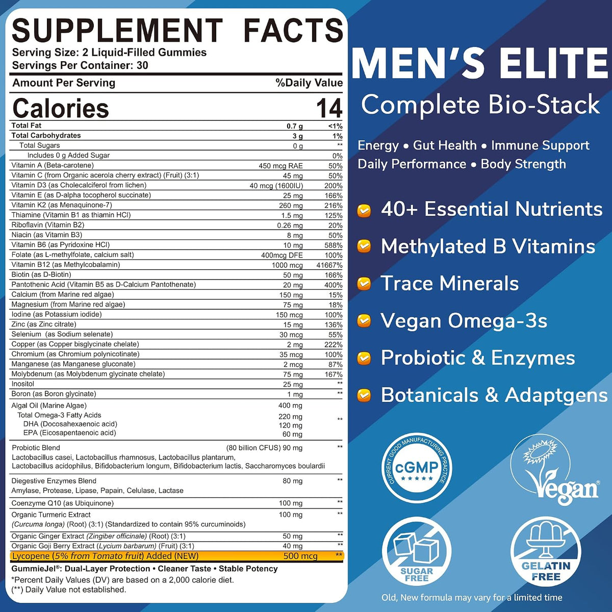 LILICARE Multivitamínico para Hombres en – Salud digestiva y absorción: La fórmula incluye 80 mil millones de UFC – Image 2