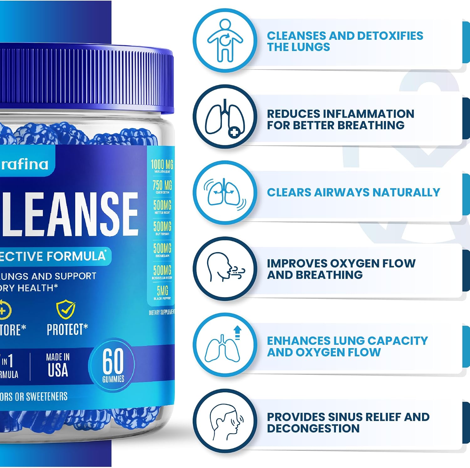 Purafina Lung Cleanse Gummies 7 en 1 - 60 Gominolas