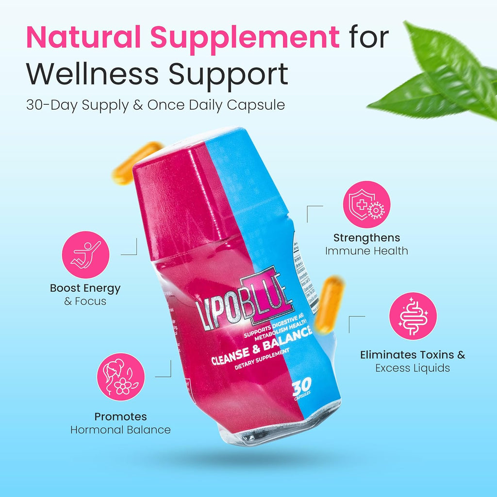LIPOBLUE Suplemento Natural para el Bienestar - 30 Días, Cápsula Diaria