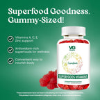 VITA GLOBE Superfood Gummy Vitamins – Gominolas de Superalimentos para Apoyo Inmunitario y Antioxidante – 60 Unidades