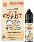 Legendairy Milk Gotas de Vitamina D3 K2 para Bebés, Orgánico, 400 UI, Vegano para Recién Nacidos, Niños Pequeños y Niños, Suplemento Infantil para Huesos y Dientes Fuertes, Sin Azúcar, 90 Servicios