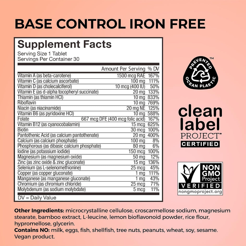 HUM Base Control Multivitamínico para Mujeres, con Vitamina C, Biotina, Zinc, Complejo B - 30 Cápsulas