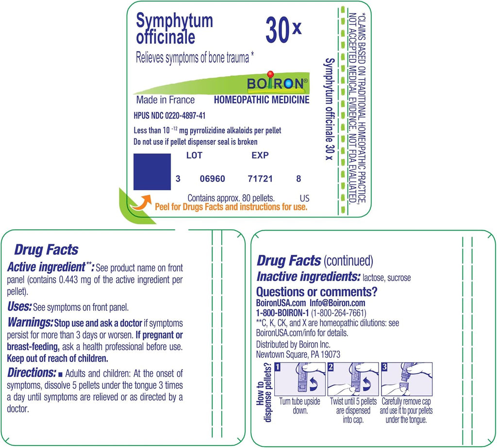 Boiron Symphytum Officinale 30X – Homeopathic Medicine for Bone Trauma, 80 pellets