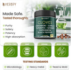 Herbpy 7 en 1 Clavo de Olor 500 mg con Cúrcuma, Jengibre, Canela y Más - 100 Cápsulas Veganas
