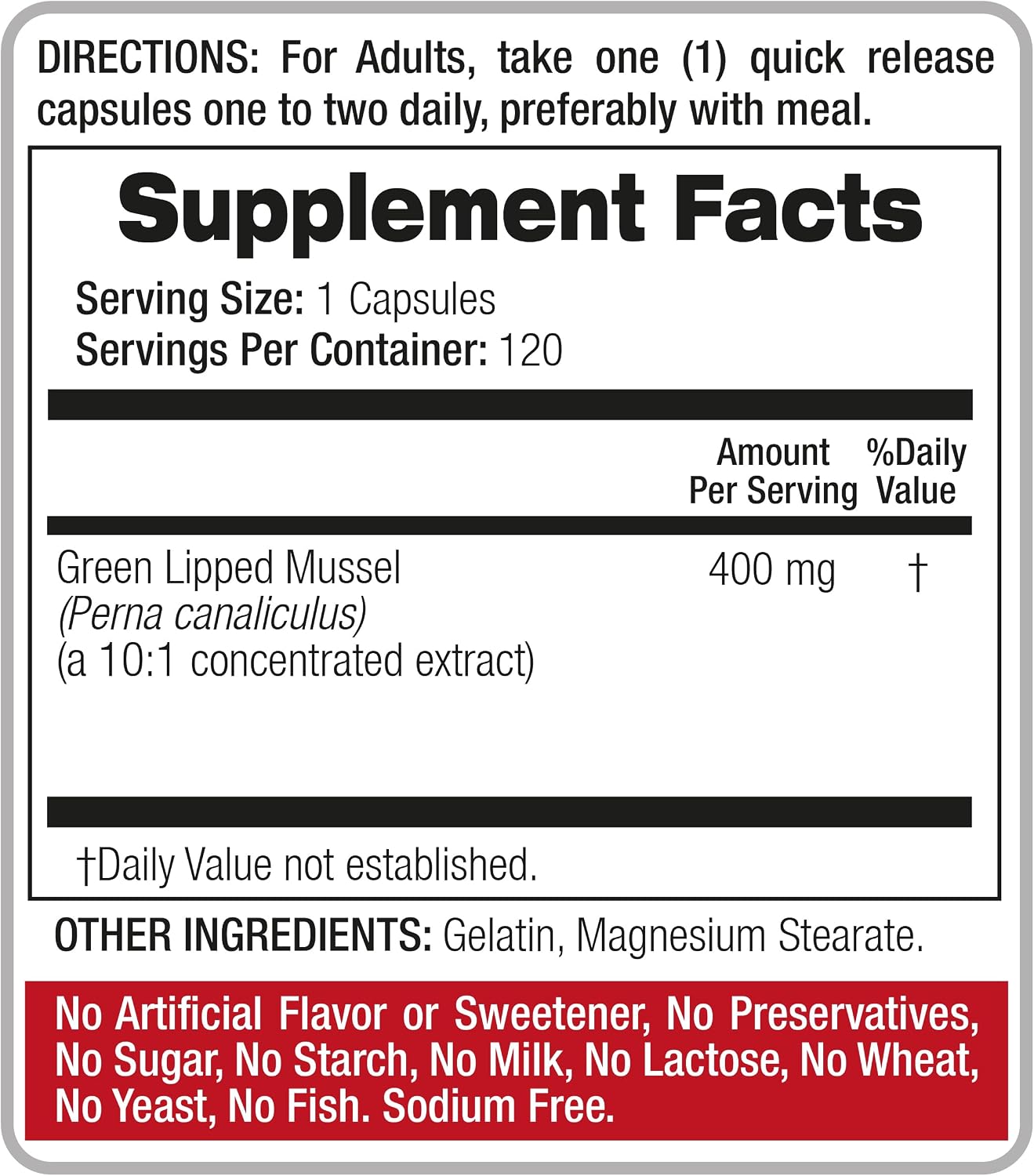 FITO MEDIC'S Green Lipped Mussel | Mejillón de Labios Verdes | 120 Cápsulas | 400 mg