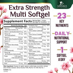 Multivitamínico para Mujeres - Completo Diario con Calcio, Ácido Fólico, Vitaminas A, C, D, E y Grupo B, Zinc y Hierro - Apoyo para Huesos, Energía e Inmunidad - 120 Cápsulas Blandas