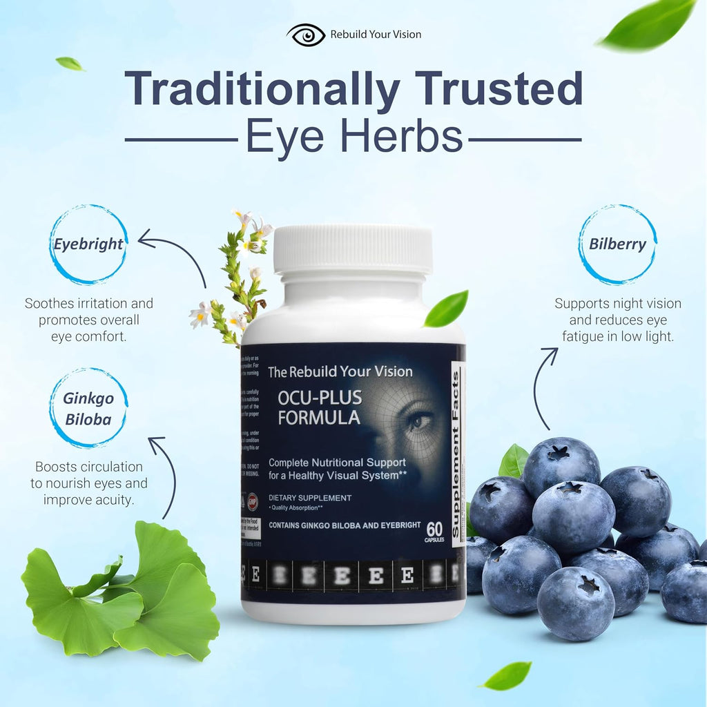 Rebuild Your Vision Ocu-Plus Formula – Suplemento para la Salud Visual con Luteína y Zeaxantina – 60 Cápsulas