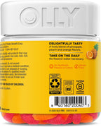 OLLY Hello Happy Gummy Worms - Gomitas de Apoyo al Ánimo con Extracto de Azafrán y Vitamina D, Sabor Tropical Zing, 60 unidades