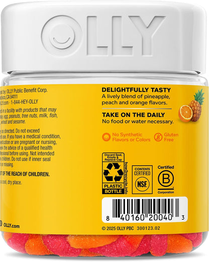 OLLY Hello Happy Gummy Worms - Gomitas de Apoyo al Ánimo con Extracto de Azafrán y Vitamina D, Sabor Tropical Zing, 60 – Image 8