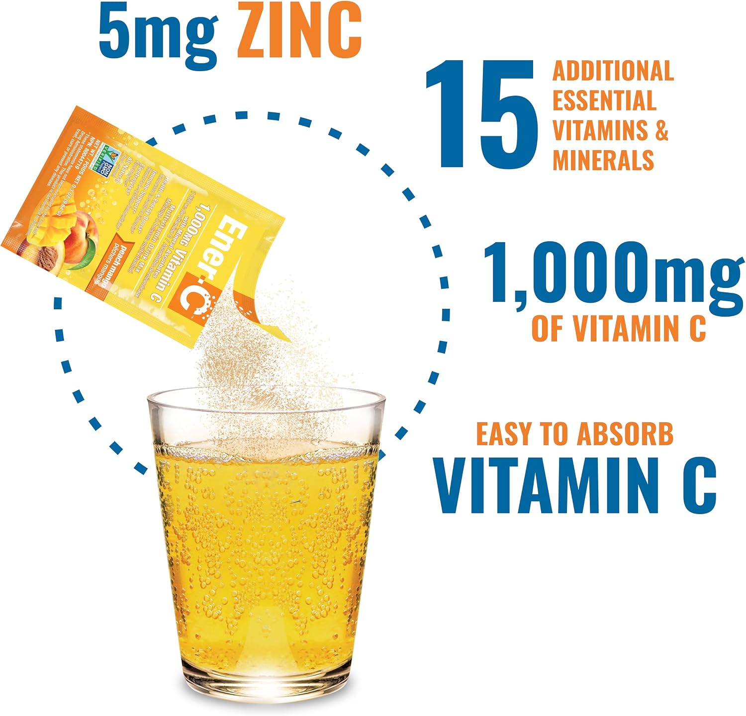 Ener-C Multivitamin Drink Mix - Healthy Energy Peach Mango (60 Sobres)