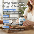 American Standard Supplements Biotina 20.000 mcg con Keratina y Zinc, 120 Cápsulas Veganas