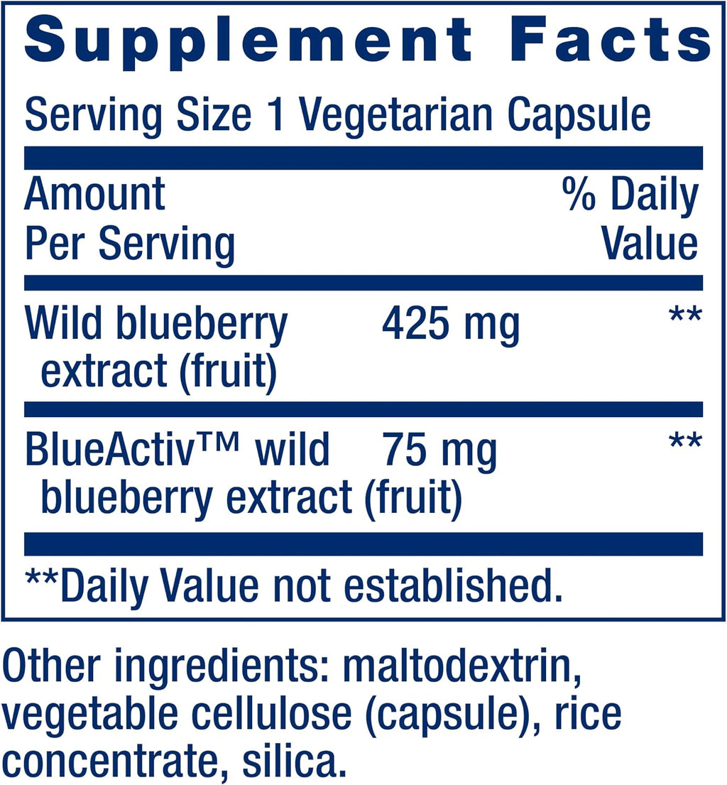 Life Extension Extracto de Arándano Silvestre, 60 cápsulas vegetarianas