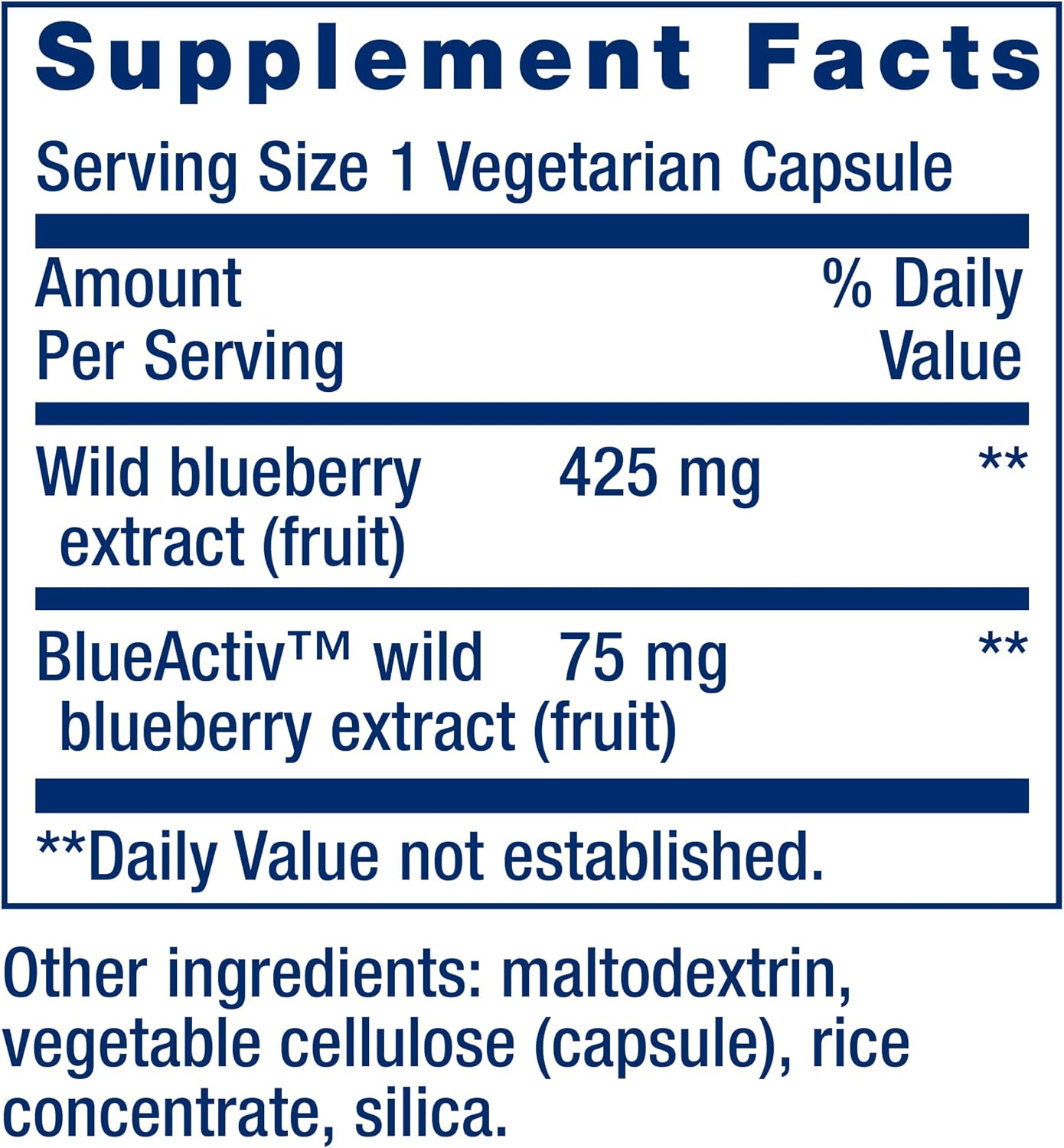 Life Extension Extracto de Arándano Silvestre, 60 cápsulas vegetarianas
