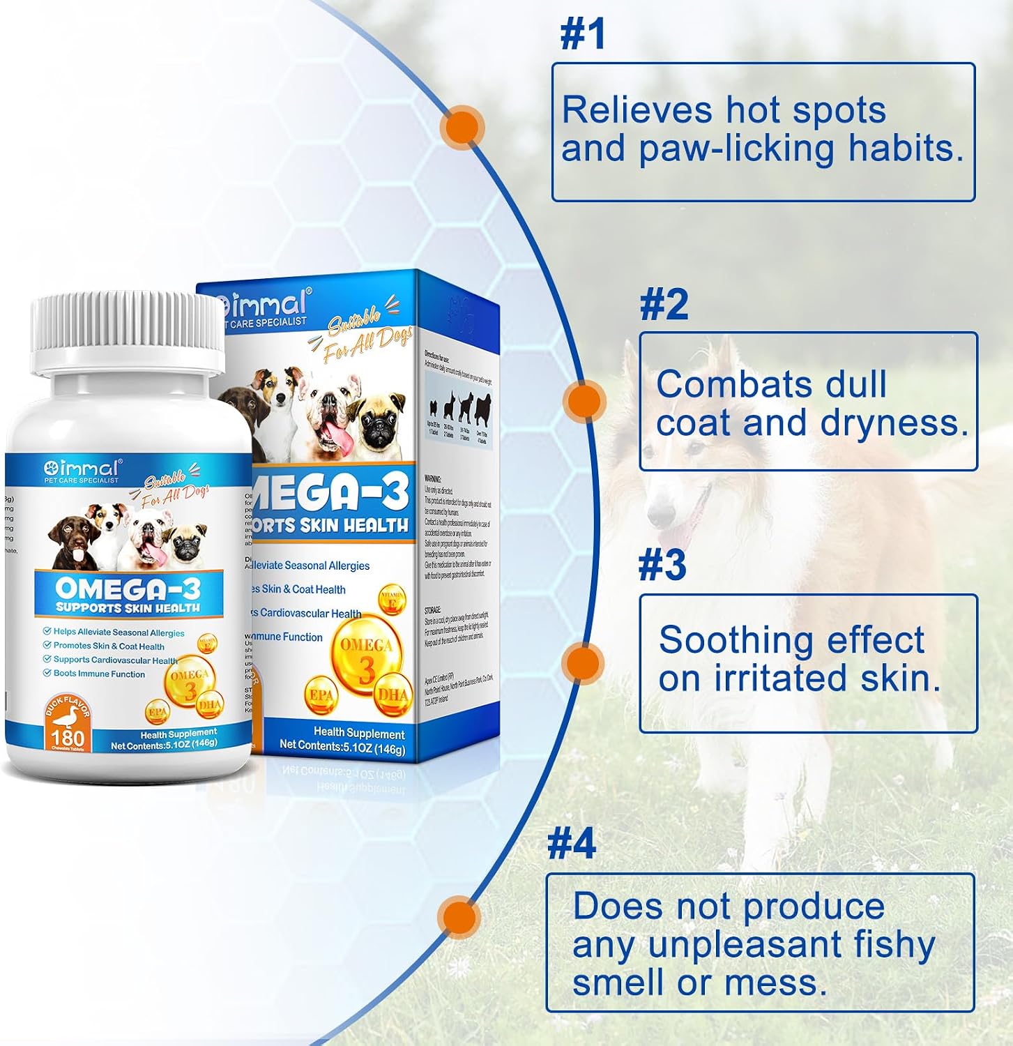 Omega 3 para Perros – 180 Tabletas Masticables