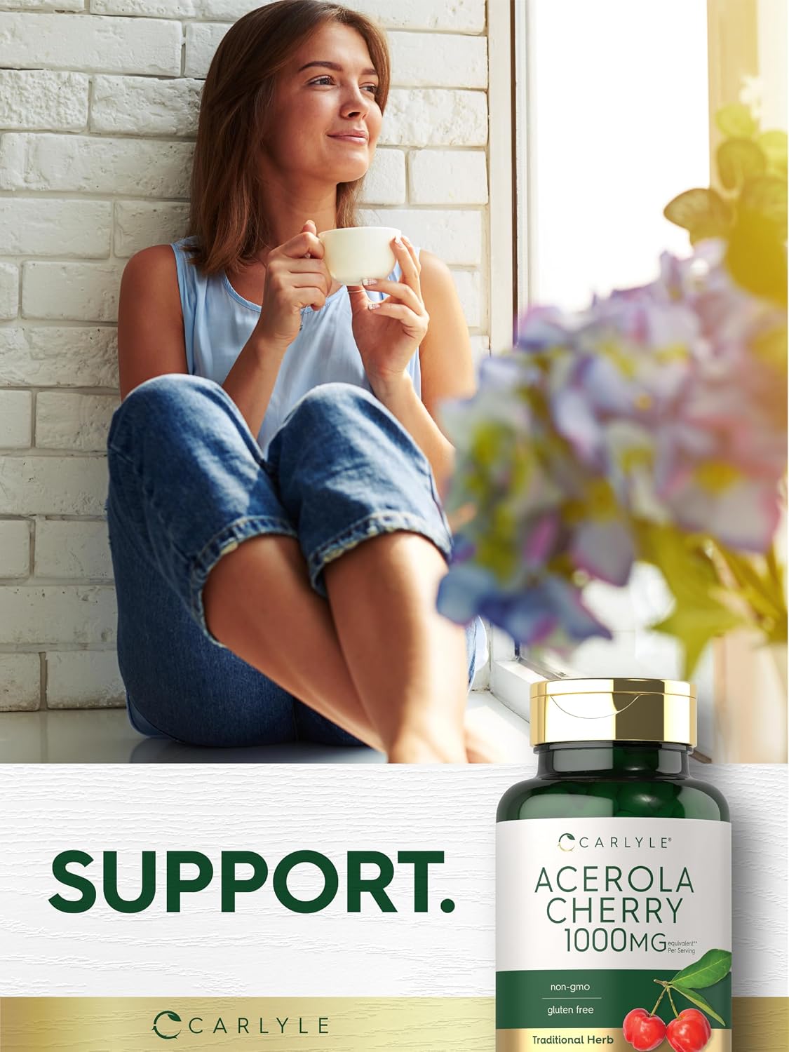 Carlyle Acerola Cherry Cápsulas | 150 Unidades | Extracto No-GMO y Sin Gluten