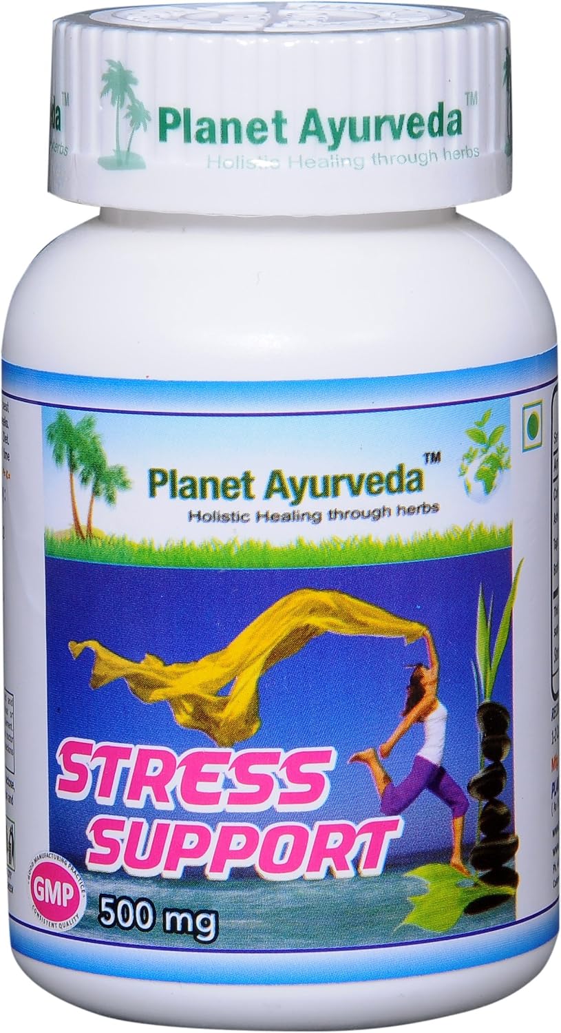 Planet Ayurveda Stress Support, 500mg Cápsulas Veganas - 2 Frascos
