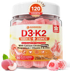 LILICARE Gummies de Vitamina D3 y K2 5000IU/10000IU con Calcio, Magnesio, Vitamina C y Zinc - Pack de 2