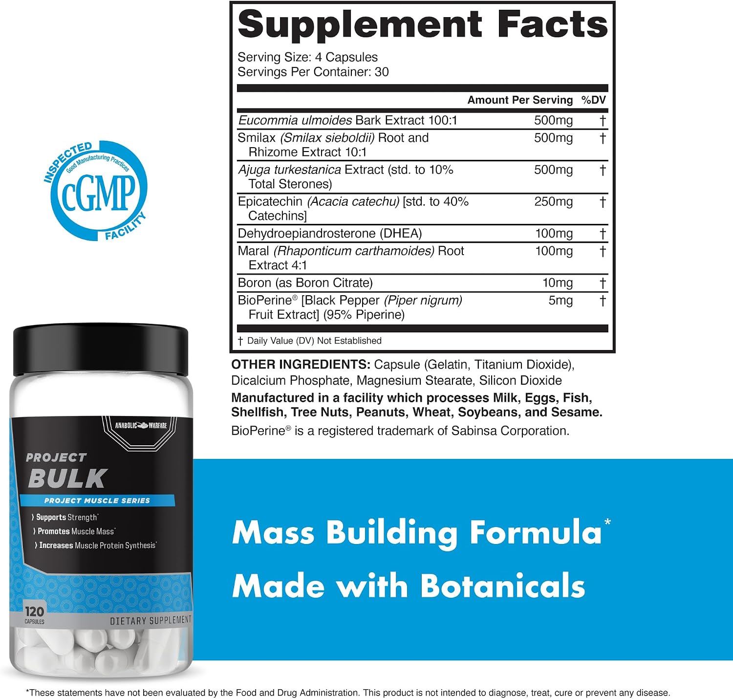 Anabolic Warfare Project Bulk - Fórmula para Aumentar Masa Muscular con Botánicos