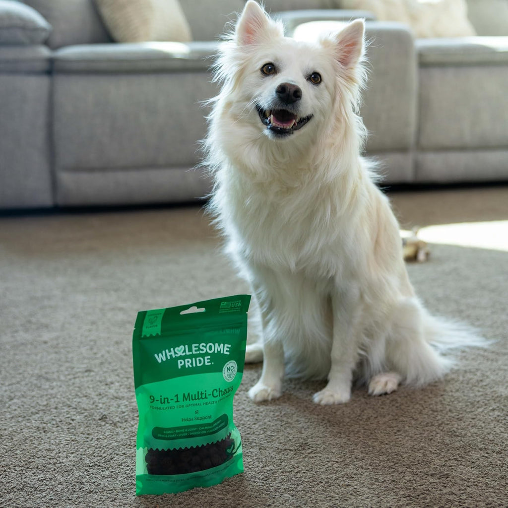 Wholesome Pride 9-en-1 Masticables Blandos Multifuncionales para Perros – 90 uds