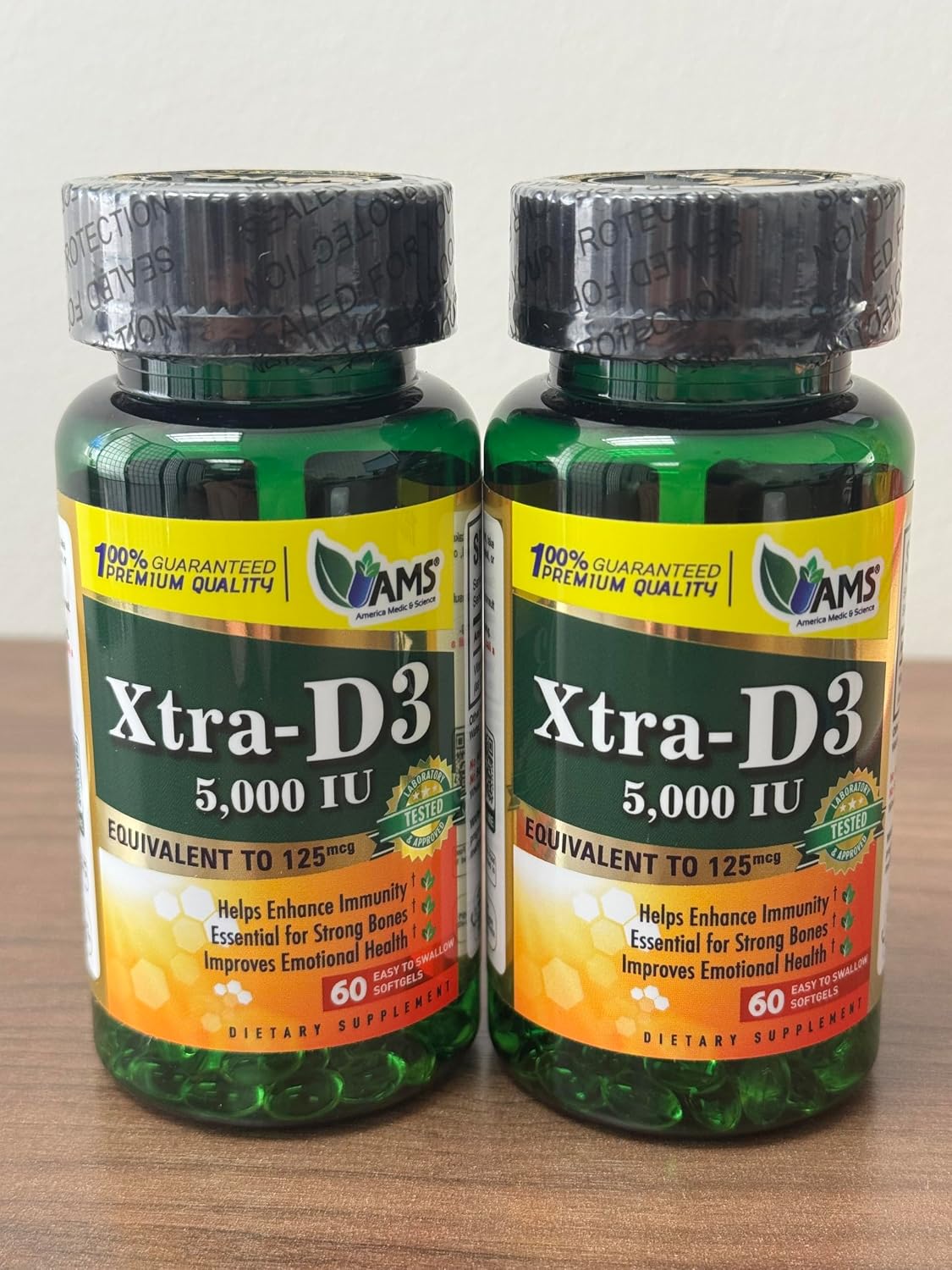 America Medic & Science Xtra D3 Vitamina D3 5000 UI - 60 Cápsulas Blandas