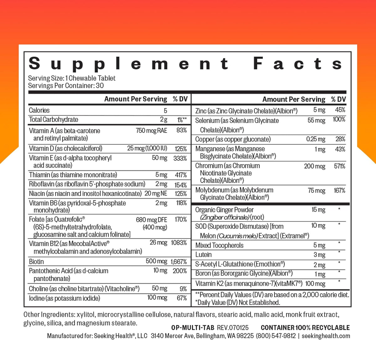Seeking Health Optimal Multivitamin Chewable – Función inmunitaria: La vitamina D contribuye al funcionamiento – Image 2