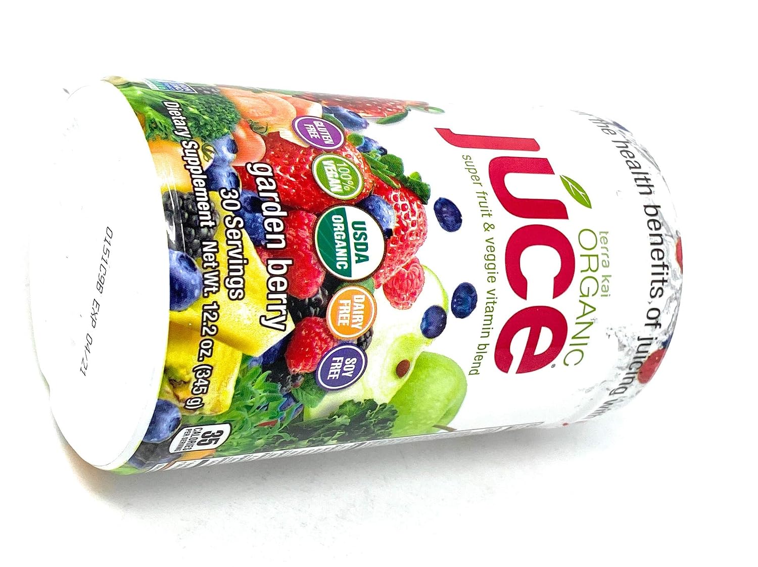 Terra Kai Organics Juce Super Fruit and Veggie Blend, 12.2 oz, Garden Berry
