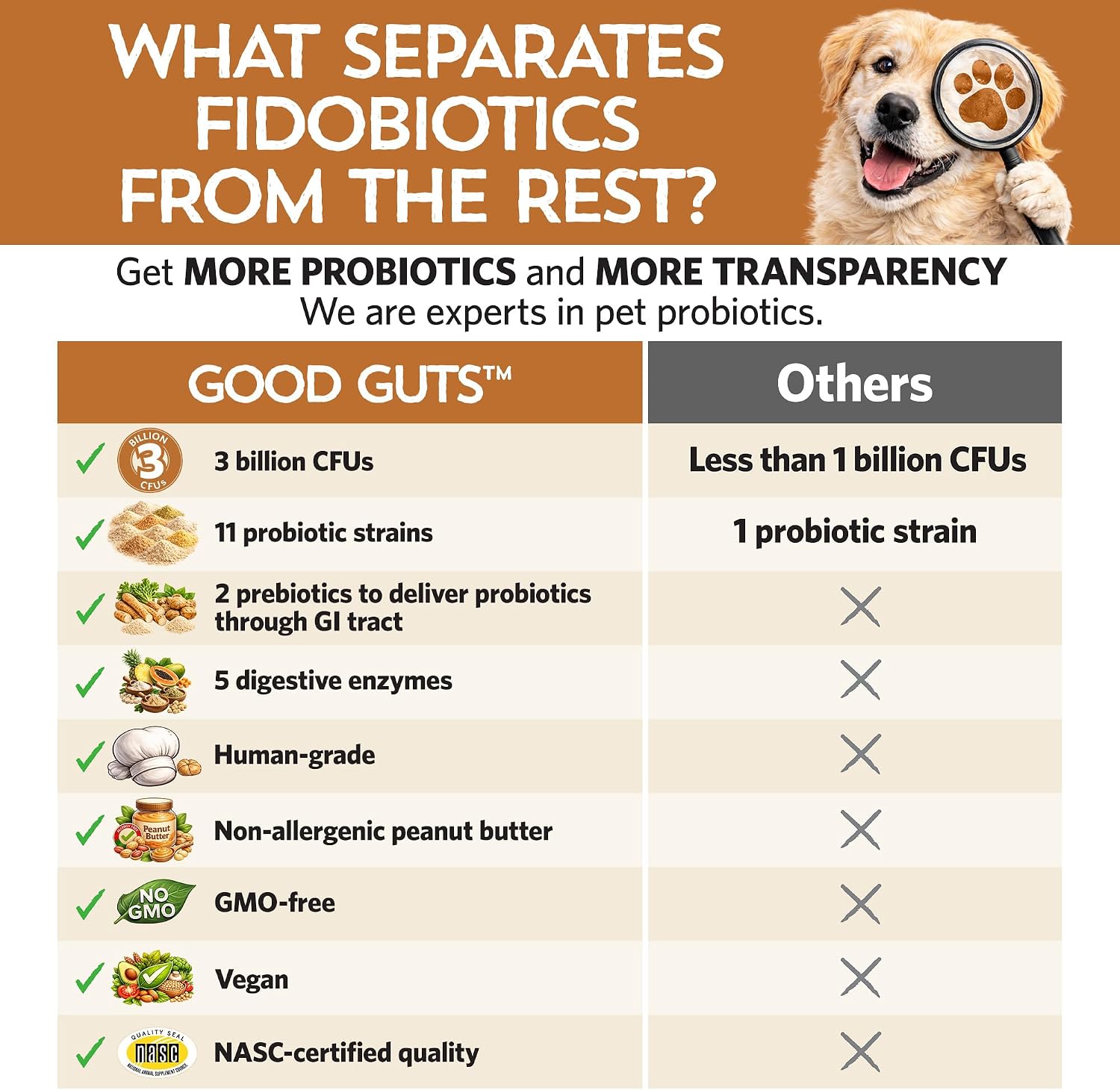 Good Guts Probióticos para Perros Pequeños – Polvo Digestivo con 3B UFC, Enzimas y Prebióticos