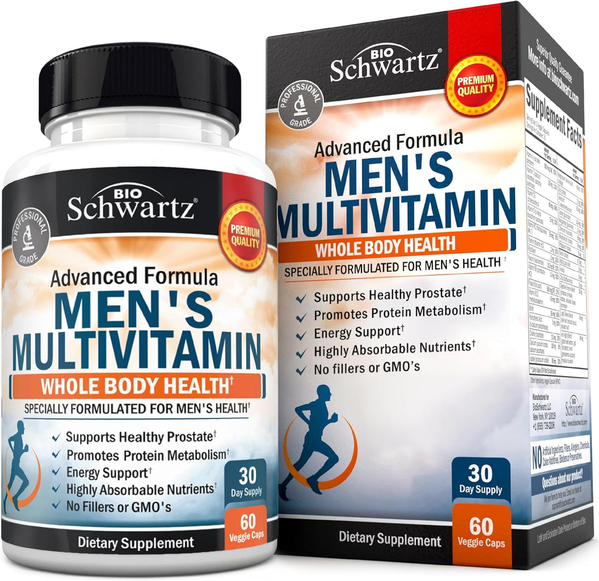 Multivitamínico para Hombres con Vitamina C, A, B, D3, E y Zinc - 60 Comprimidos – Image 1