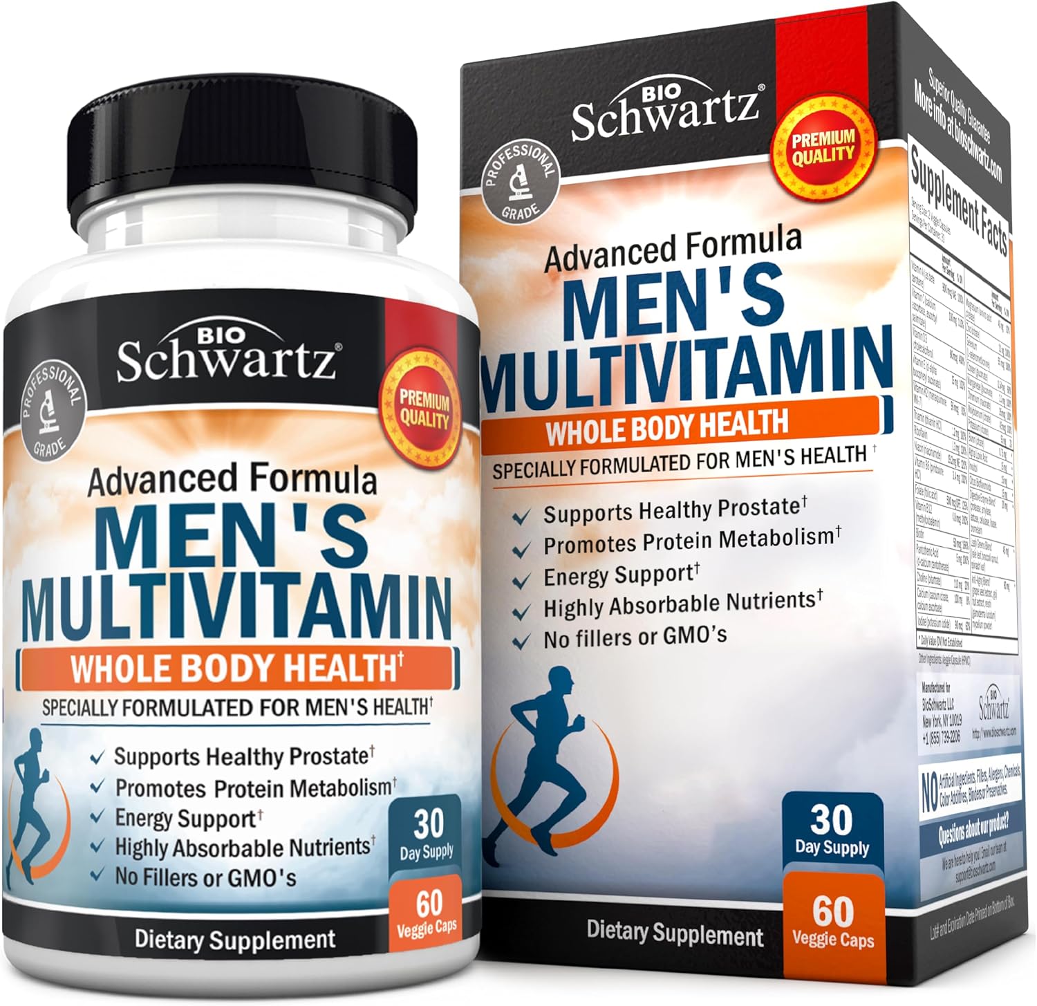 Multivitamínico para Hombres con Vitamina C, A, B, D3, E y Zinc - 60 Comprimidos
